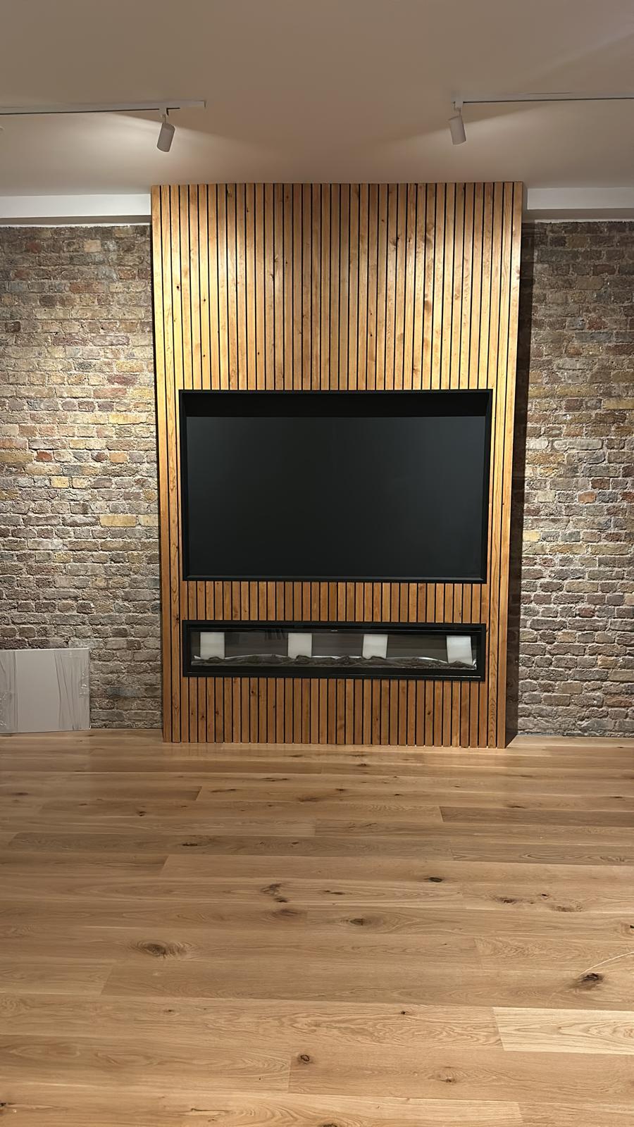 Bespoke TV & Fireplace Feature Wall by KTS WoodArt